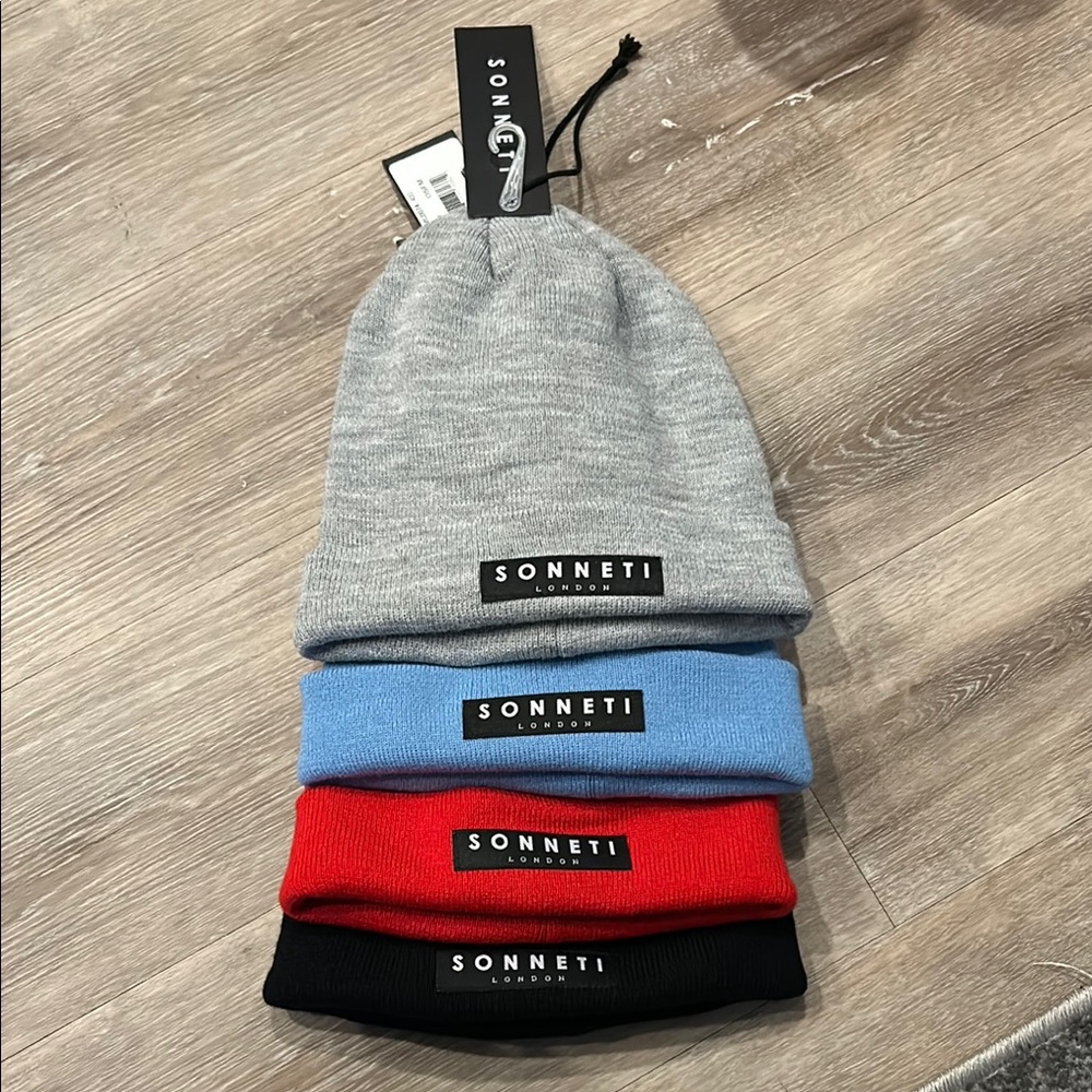 Men Beanie Hat - Gray, Blue, Red, Black